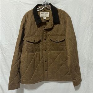 Filson Tan Quilted Shirt Jacket for Men